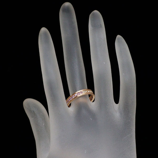 K18PG ピンクサファイア ダイヤモンド リング 0.41ct D0.16ct フルエタニティ