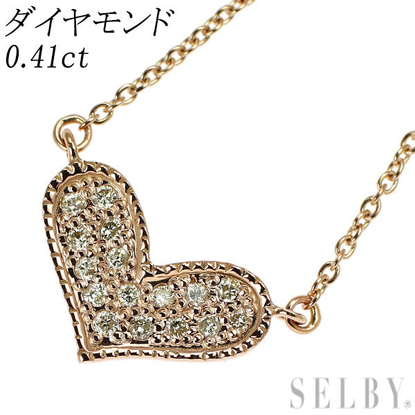 K18PG ダイヤモンド ペンダントネックレス 0.14ct ハート