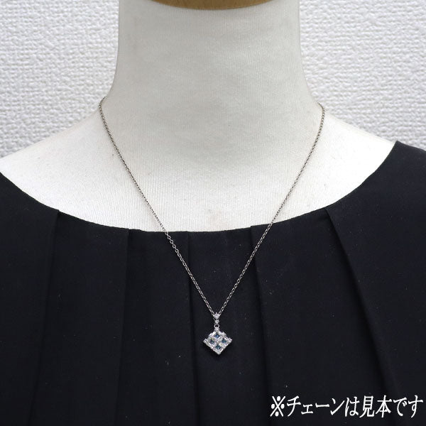 K18WG トリートブルー/カラーレス ダイヤモンド ペンダントトップ 1.00ct