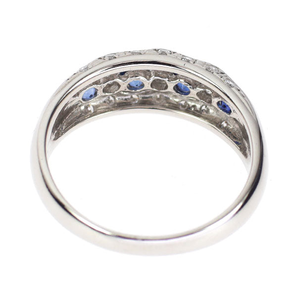 Pt900 サファイア ダイヤモンド リング 0.27ct D0.35ct