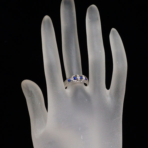 Pt900 サファイア ダイヤモンド リング 0.27ct D0.35ct