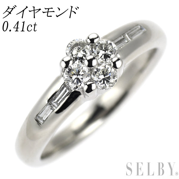 Pt900 ダイヤモンド リング 0.41ct フラワー