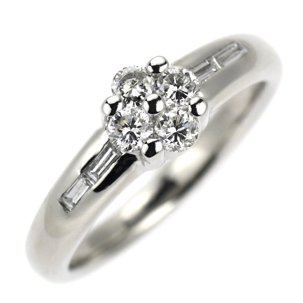 Pt900 ダイヤモンド リング 0.41ct フラワー