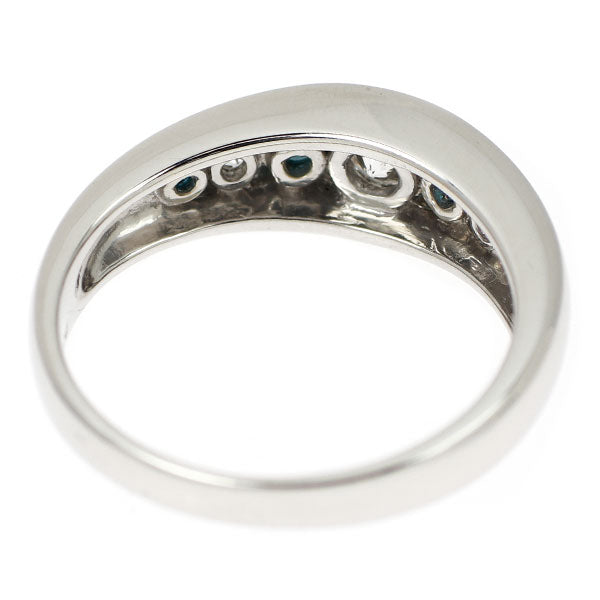 Pt900 カラーレス/トリートブルー ダイヤモンド リング 0.55ct