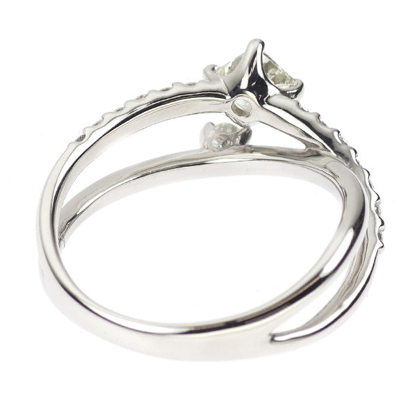 Pt900 プリンセスカット ダイヤモンド リング 0.33ct D0.23ct
