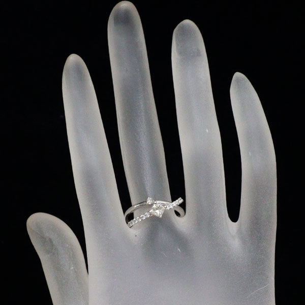 Pt900 プリンセスカット ダイヤモンド リング 0.33ct D0.23ct