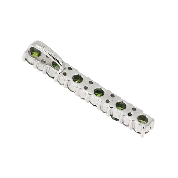 Pt900 カラーレス/トリートグリーン ダイヤモンド ペンダントトップ 0.70ct