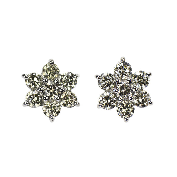 Pt900 ダイヤモンド ピアス 0.30ct フラワー
