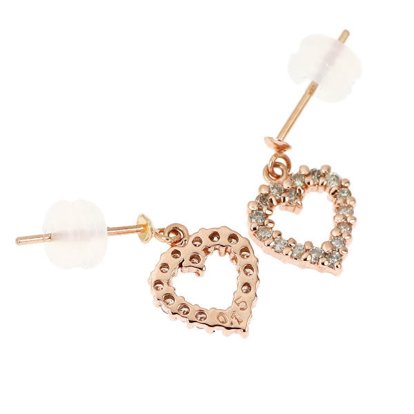 K10PG ダイヤモンド ピアス 0.30ct ハート