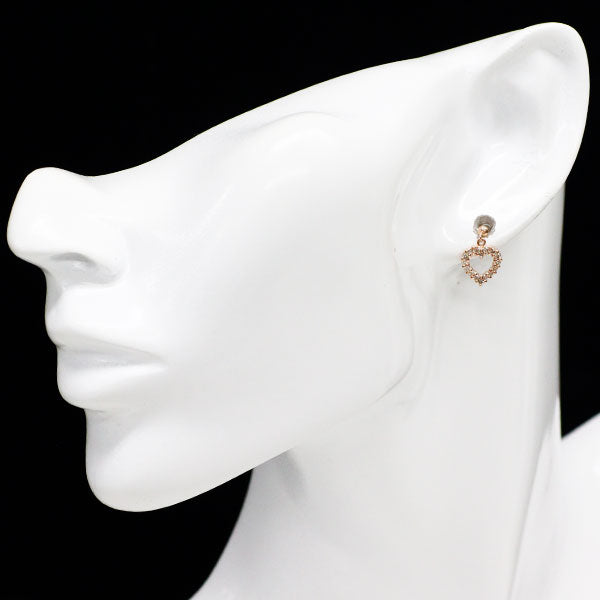 K10PG ダイヤモンド ピアス 0.30ct ハート