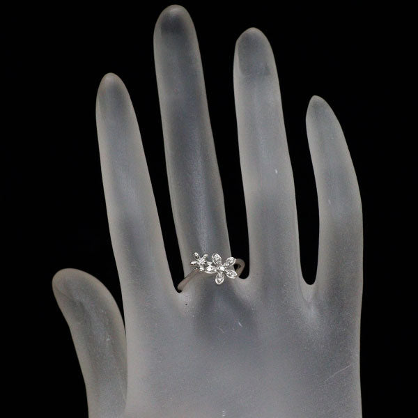 K10WG ダイヤモンド リング 0.09ct フラワー