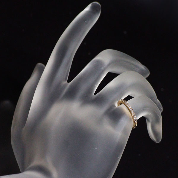 K10YG ダイヤモンド ピンキー リング 0.12ct ハーフエタニティ