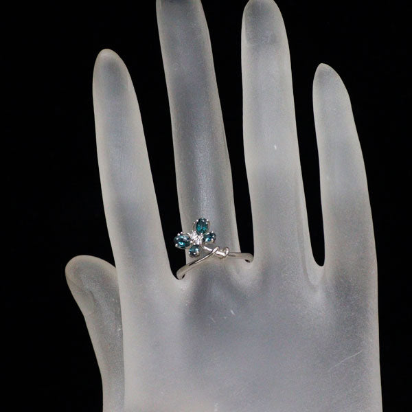希少 Pt950 アレキサンドライト ダイヤモンド リング 0.55ct D0.06ct 蝶