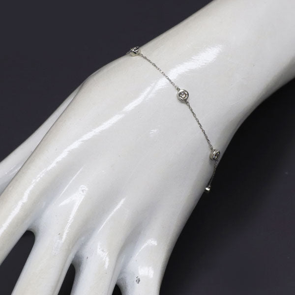 Pt900/ Pt850 ダイヤモンド ステーション ブレスレット 0.50ct