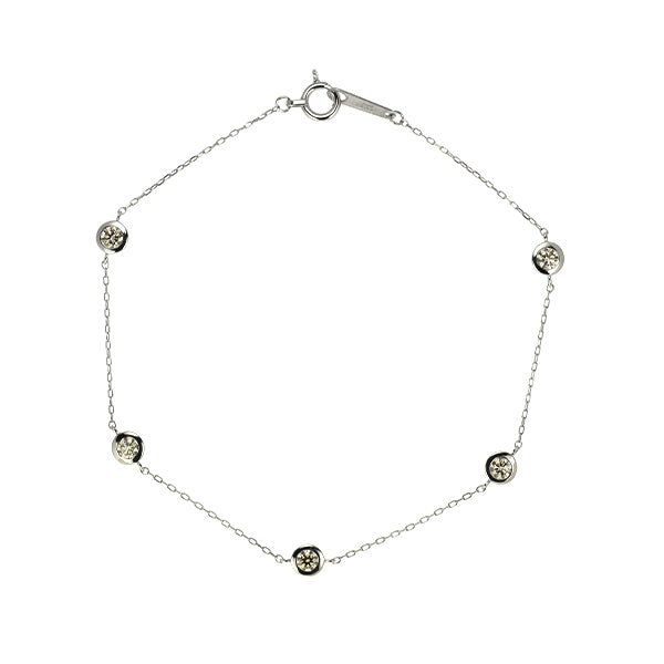 Pt900/ Pt850 ダイヤモンド ステーション ブレスレット 0.50ct