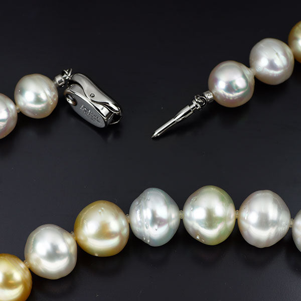 SV バロック 白蝶真珠 ネックレス 径約 10.6-13.5mm
