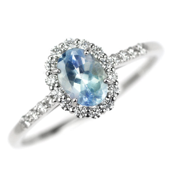 Pt950 ゾイサイト ダイヤモンド リング 0.86ct D0.26ct
