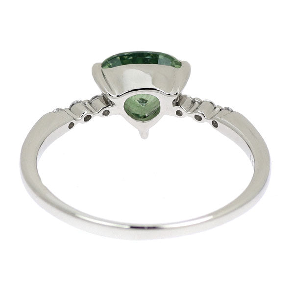 Pt950 グリーンジルコン ダイヤモンド リング 1.68ct 0.09ct