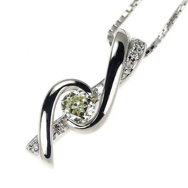 K18WG インペリアル サンカット ダイヤモンド ペンダントネックレス 0.282ct D0.09ct