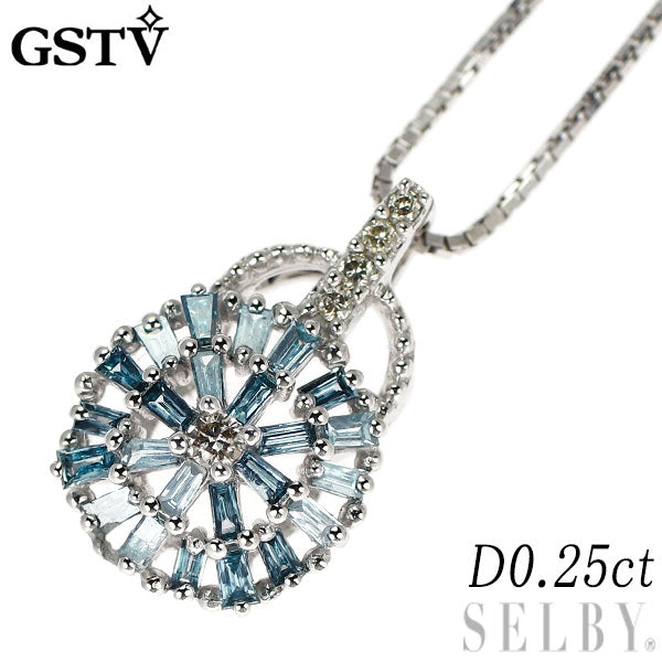GSTV K18WG トリートブルー ダイヤモンド ペンダントネックレス 0.25ct