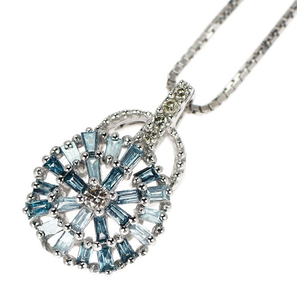 GSTV K18WG トリートブルー ダイヤモンド ペンダントネックレス 0.25ct