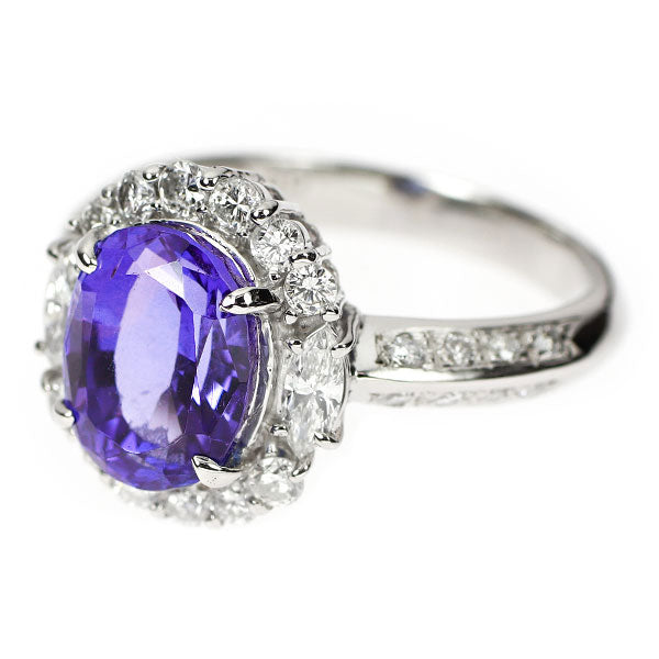 Pt900 タンザナイト ダイヤモンド リング 3.60ct 0.82ct
