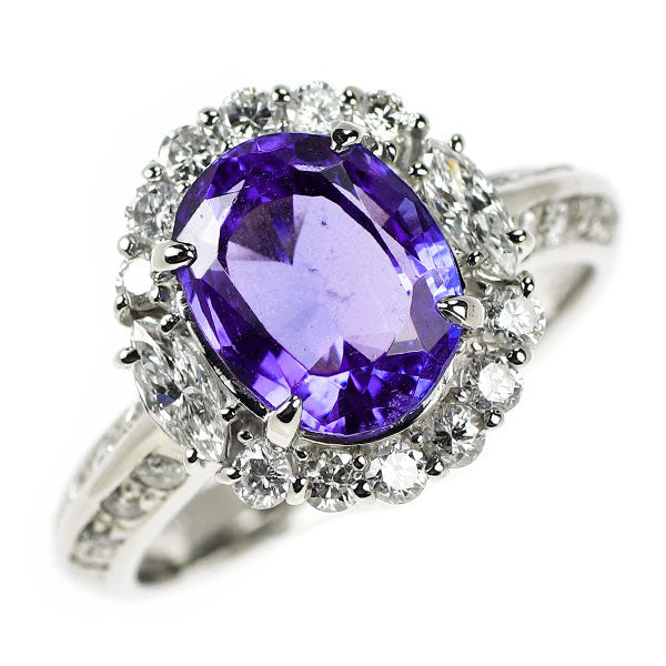 Pt900 タンザナイト ダイヤモンド リング 3.60ct 0.82ct