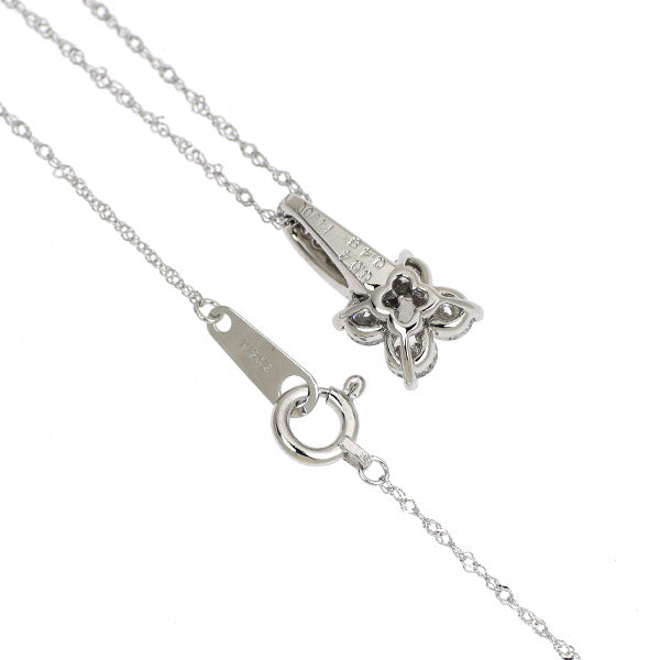 希少 Pt900/ K18WG 天然ピンクダイヤモンド ペンダントネックレス 0.04ct D0.48ct フラワー