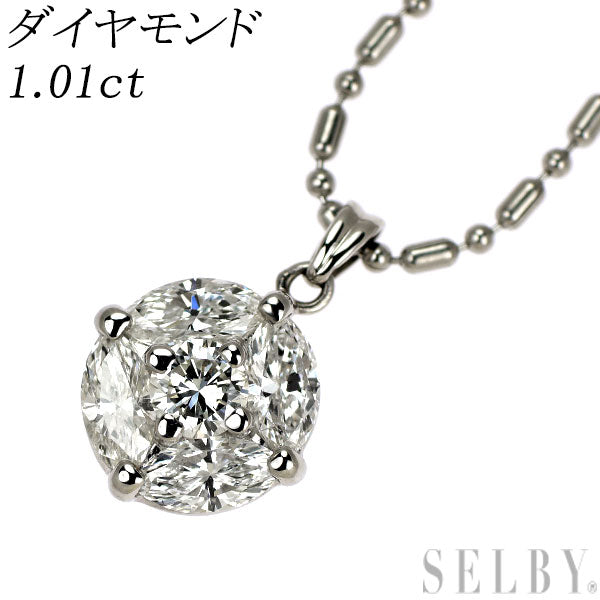 Pt900/ Pt850 ダイヤモンド ペンダントネックレス 1.01ct