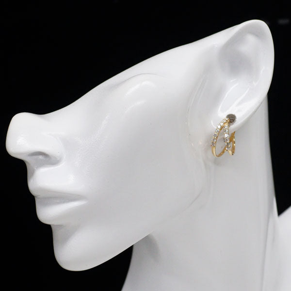 K18YG ダイヤモンド ピアス 0.97ct フープ