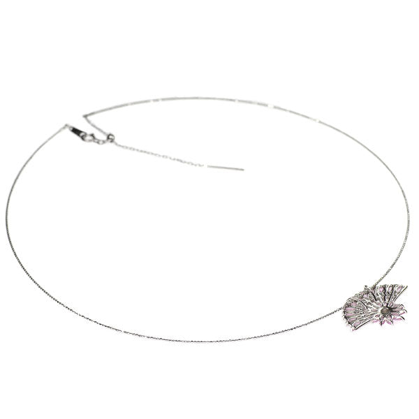 K18WG ピンクサファイア ダイヤモンド ペンダントネックレス 1.58ct D0.22ct