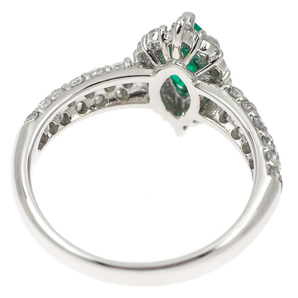 Pt900 エメラルド ダイヤモンド リング 0.66ct D0.85ct