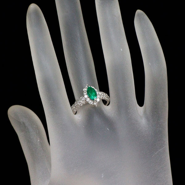 Pt900 エメラルド ダイヤモンド リング 0.66ct D0.85ct