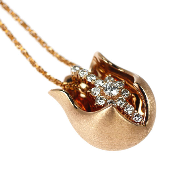 ラッセル K18PG ダイヤモンド ペンダントネックレス 0.43ct ブーケシリーズ