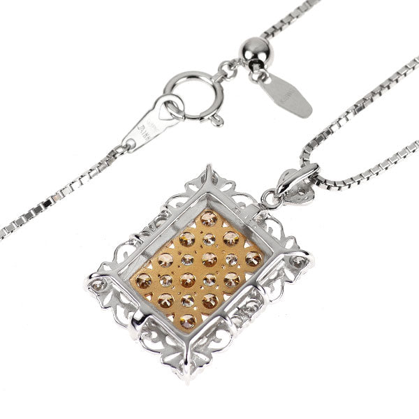 K18WG/PG ダイヤモンド ペンダントネックレス 1.90ct