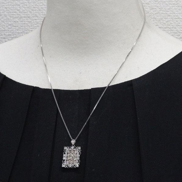 K18WG/PG ダイヤモンド ペンダントネックレス 1.90ct
