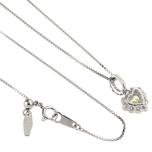 Pt900/Pt850 ハートシェイプ ダイヤモンド ペンダントネックレス 0.374ct D0.35ct