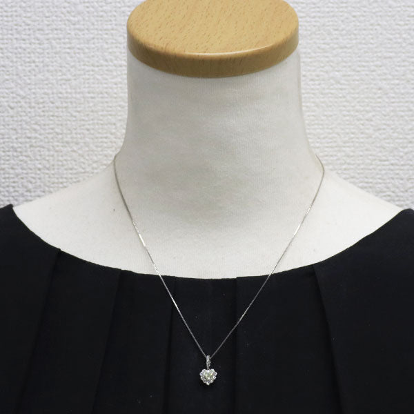 Pt900/Pt850 ハートシェイプ ダイヤモンド ペンダントネックレス 0.374ct D0.35ct