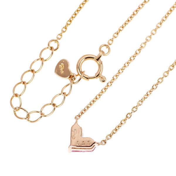 スタージュエリー K18PG ピンクサファイア ペンダントネックレス 0.25ct ミステリアスハート