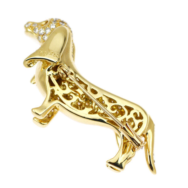 K18YG ダイヤモンド ブローチ 2.53ct 犬