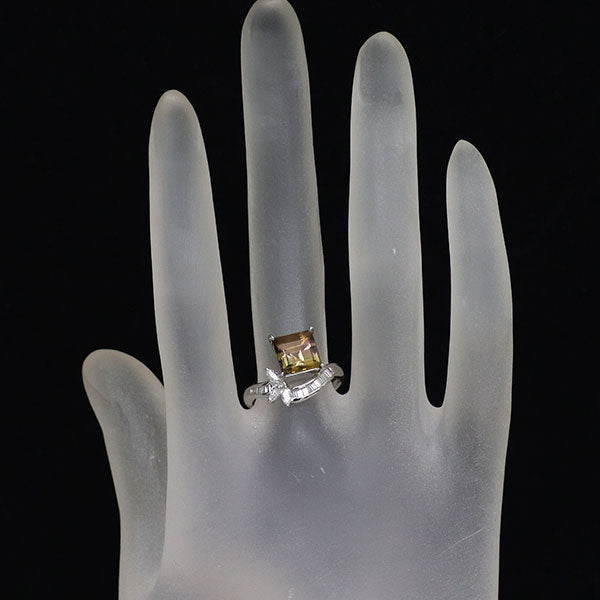 Pt900 パーティーカラード トルマリン ダイヤモンド リング 2.51ct D0.38ct