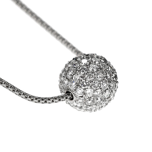 K18WG ダイヤモンド ペンダントネックレス 3.01ct パヴェ