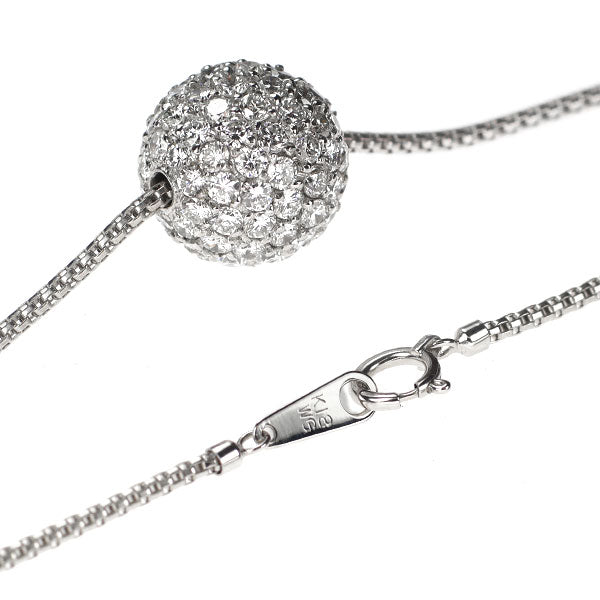K18WG ダイヤモンド ペンダントネックレス 3.01ct パヴェ
