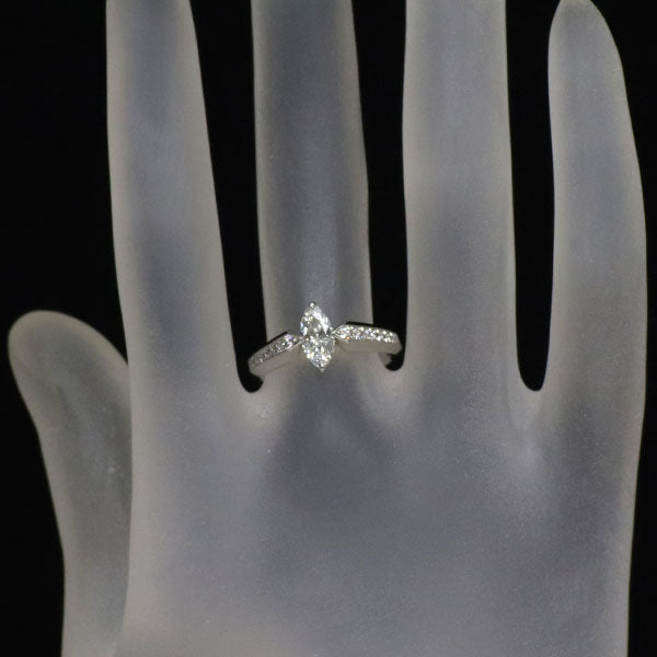 Pt950 マーキス ダイヤモンド リング 0.50ct D VVS1 D0.13ct