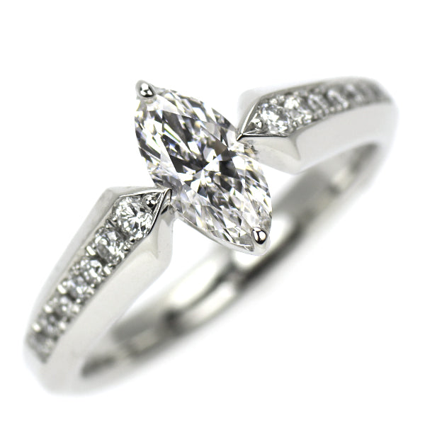 Pt950 マーキス ダイヤモンド リング 0.50ct D VVS1 D0.13ct