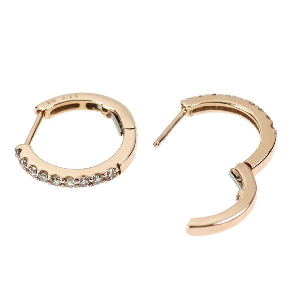K18PG ダイヤモンド ピアス 0.30ct フープ