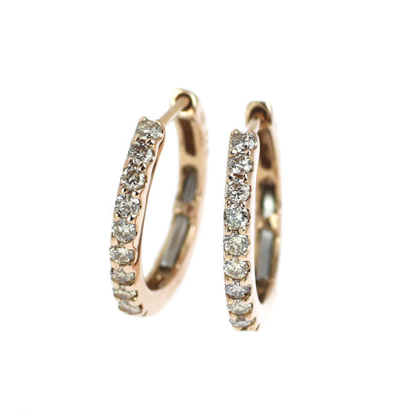 K18PG ダイヤモンド ピアス 0.30ct フープ