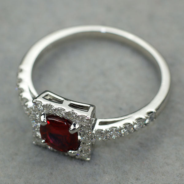 新品 Pt950 ビルマ/ミャンマー産非加熱ピジョンブラッド ルビー ダイヤモンド リング 1.01ct D0.42ct 【エスコレ】