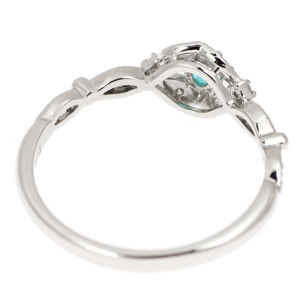 新品 Pt900 パライバ トルマリン ダイヤモンド リング 0.12ct D0.08ct 【エスコレ】