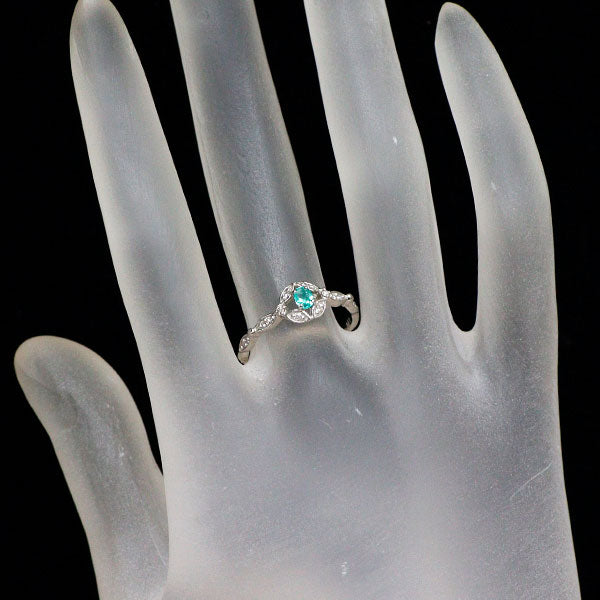 新品 Pt900 パライバ トルマリン ダイヤモンド リング 0.12ct D0.08ct 【エスコレ】